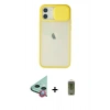 MARSİLYAN™- iPhone 12 Kılıf Vadi Çizgi - Siyah Joko Magic 5D Hayalet Cam + Raze Metal Kamera Lens - KI