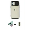 MARSİLYAN™- iPhone 12 Kılıf Vadi Çizgi - Siyah Joko Magic 5D Hayalet Cam + Raze Metal Kamera Lens - KI
