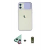 MARSİLYAN™- iPhone 12 Kılıf Vadi Çizgi - Siyah Joko Magic 5D Hayalet Cam + Raze Metal Kamera Lens - KI