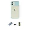MARSİLYAN™- iPhone 12 Kılıf Vadi Çizgi - Siyah Joko Magic 5D Hayalet Cam + Metal Kamera Lens Koruma Cam - MI