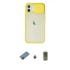 MARSİLYAN™- iPhone 12 Kılıf Vadi Çizgi - Siyah Joko Magic 5D Hayalet Cam + Metal Kamera Lens Koruma Cam - MI