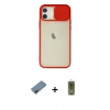 MARSİLYAN™- iPhone 12 Kılıf Vadi Çizgi - Siyah Joko Magic 5D Hayalet Cam + Metal Kamera Lens Koruma Cam - MI