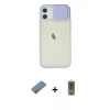MARSİLYAN™- iPhone 12 Kılıf Vadi Çizgi - Siyah Joko Magic 5D Hayalet Cam + Shine Kamera Lens Koruma Cam - MI