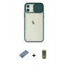 MARSİLYAN™- iPhone 12 Kılıf Vadi Çizgi - Siyah Joko Magic 5D Hayalet Cam + Shine Kamera Lens Koruma Cam - MI