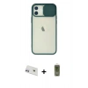 MARSİLYAN™- iPhone 12 Kılıf Vadi Çizgi - Siyah Joko Magic 5D Hayalet Cam + Mor Rainbow Kamera Lens Koruma Cam