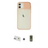 MARSİLYAN™- iPhone 12 Kılıf Vadi Çizgi - Siyah Joko Magic 5D Hayalet Cam + Mor Rainbow Kamera Lens Koruma Cam