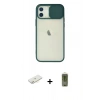 MARSİLYAN™- iPhone 12 Kılıf Vadi Çizgi - Siyah Joko Magic 5D Hayalet Cam + Renkli Kamera Lens Koruma Cam - SI