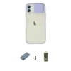 MARSİLYAN™- iPhone 12 Kılıf Vadi Çizgi - Siyah Joko Magic 5D Hayalet Cam + Shine Kamera Lens Koruma Cam - PE