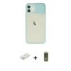 MARSİLYAN™- iPhone 12 Kılıf Vadi Çizgi - Siyah Joko Magic 5D Hayalet Cam + Renkli Kamera Lens Koruma Cam - TU