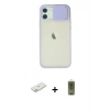 MARSİLYAN™- iPhone 12 Kılıf Vadi Çizgi - Siyah Joko Magic 5D Hayalet Cam + Renkli Kamera Lens Koruma Cam - TU