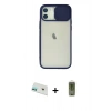 MARSİLYAN™- iPhone 12 Kılıf Vadi Çizgi - Siyah Joko Magic 5D Hayalet Cam + Rainbow Kamera Lens Koruma Cam - YL
