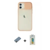 MARSİLYAN™- iPhone 12 Kılıf Vadi Çizgi - Siyah Polymer Nano Ekran Koruyucu + Shine Kamera Lens Koruma Cam - GD