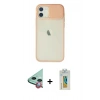 MARSİLYAN™- iPhone 12 Kılıf Vadi Çizgi - Siyah Polymer Nano Ekran Koruyucu + Raze Metal Kamera Lens - KI