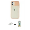 MARSİLYAN™- iPhone 12 Kılıf Vadi Çizgi - Siyah Polymer Nano Ekran Koruyucu + Renkli Kamera Lens Koruma Cam - SI