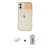 MARSİLYAN™- iPhone 12 Kılıf Vadi Çizgi - Siyah Polymer Nano Ekran Koruyucu + Renkli Kamera Lens Koruma Cam - SI