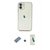 MARSİLYAN™- iPhone 12 Kılıf Vadi Minimal - Şeffaf Pasifik Cam Ekran Koruyucu + Metal Kamera Lens Koruma Cam - AKYL