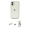 MARSİLYAN™- iPhone 12 Kılıf Vadi Minimal - Şeffaf Pasifik Cam Ekran Koruyucu + Renkli Kamera Lens Koruma Cam - SI