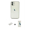 MARSİLYAN™- iPhone 12 Kılıf Vadi Minimal - Şeffaf Pasifik Cam Ekran Koruyucu + Renkli Kamera Lens Koruma Cam - YL