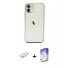 MARSİLYAN™- iPhone 12 Kılıf Vadi Minimal - Siyah Bilvis 5in1 3D Magic Cam Ekran Koruyucu + Renkli Kamera Lens Koruma Cam - SI