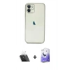 MARSİLYAN™- iPhone 12 Kılıf Vadi Minimal - Siyah Bilvis 5in1 5D Magic Hayalet Cam Ekran Koruyucu + Kamera Lens Koruma Cam - SF
