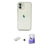 MARSİLYAN™- iPhone 12 Kılıf Vadi Minimal - Siyah Bilvis 5in1 5D Magic Hayalet Cam Ekran Koruyucu + Renkli Kamera Lens Koruma Cam - PE