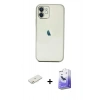 MARSİLYAN™- iPhone 12 Kılıf Vadi Minimal - Siyah Bilvis 5in1 5D Magic Hayalet Cam Ekran Koruyucu + Renkli Kamera Lens Koruma Cam - TU