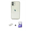 MARSİLYAN™- iPhone 12 Kılıf Vadi Minimal - Siyah Bilvis 5in1 5D Magic Hayalet Cam Ekran Koruyucu + Renkli Kamera Lens Koruma Cam - YL