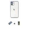 MARSİLYAN™- iPhone 12 Kılıf Vadi Minimal - Siyah Joko Magic 5D Hayalet Cam + Metal Kamera Lens Koruma Cam - MI