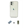 MARSİLYAN™- iPhone 12 Kılıf Vadi Minimal - Siyah Joko Magic 5D Hayalet Cam + Mavi Shine Kamera Lens Koruma Cam