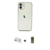 MARSİLYAN™- iPhone 12 Kılıf Vadi Minimal - Siyah Joko Magic 5D Hayalet Cam + Rainbow Kamera Lens Koruma Cam - MR
