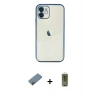 MARSİLYAN™- iPhone 12 Kılıf Vadi Minimal - Siyah Joko Magic 5D Hayalet Cam + Shine Kamera Lens Koruma Cam - GD
