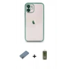 MARSİLYAN™- iPhone 12 Kılıf Vadi Minimal - Siyah Joko Magic 5D Hayalet Cam + Shine Kamera Lens Koruma Cam - SABE