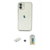 MARSİLYAN™- iPhone 12 Kılıf Vadi Minimal - Siyah Polymer Nano Ekran Koruyucu + Renkli Kamera Lens Koruma Cam - YL