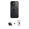 MARSİLYAN™- iPhone 12 Kılıf Yadigar Klasik Özel Seri - Şeffaf Pasifik Cam Ekran Koruyucu + Kamera Lens Koruma Cam - SF