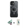 MARSİLYAN™- iPhone 12 Kılıf Yadigar Klasik Özel Seri - Şeffaf Pasifik Cam Ekran Koruyucu + Kırmızı Raze Metal Kamera Lens