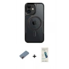 MARSİLYAN™- iPhone 12 Kılıf Yadigar Klasik Özel Seri - Şeffaf Pasifik Cam Ekran Koruyucu + Metal Kamera Lens Koruma Cam - KI