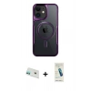 MARSİLYAN™- iPhone 12 Kılıf Yadigar Klasik Özel Seri - Şeffaf Pasifik Cam Ekran Koruyucu + Rainbow Kamera Lens Koruma Cam - YL