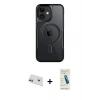 MARSİLYAN™- iPhone 12 Kılıf Yadigar Klasik Özel Seri - Şeffaf Pasifik Cam Ekran Koruyucu + Rainbow Kamera Lens Koruma Cam - MR