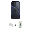MARSİLYAN™- iPhone 12 Kılıf Yadigar Klasik Özel Seri - Şeffaf Pasifik Cam Ekran Koruyucu + Rainbow Kamera Lens Koruma Cam - MR