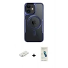 MARSİLYAN™- iPhone 12 Kılıf Yadigar Klasik Özel Seri - Şeffaf Pasifik Cam Ekran Koruyucu + Sarı Renkli Kamera Lens Koruma Cam