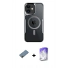 MARSİLYAN™- iPhone 12 Kılıf Yadigar Klasik Özel Seri - Siyah Bilvis 5in1 3D Magic Cam Ekran Koruyucu + Gold Shine Kamera Lens Koruma Cam