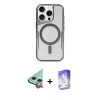 MARSİLYAN™- iPhone 12 Kılıf Yadigar Klasik Özel Seri - Siyah Bilvis 5in1 3D Magic Cam Ekran Koruyucu + Raze Metal Kamera Lens - KI