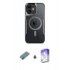 MARSİLYAN™- iPhone 12 Kılıf Yadigar Klasik Özel Seri - Siyah Bilvis 5in1 3D Magic Cam Ekran Koruyucu + Metal Kamera Lens Koruma Cam - AKYL