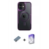 MARSİLYAN™- iPhone 12 Kılıf Yadigar Klasik Özel Seri - Siyah Bilvis 5in1 3D Magic Cam Ekran Koruyucu + Metal Kamera Lens Koruma Cam - AKYL