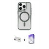 MARSİLYAN™- iPhone 12 Kılıf Yadigar Klasik Özel Seri - Siyah Bilvis 5in1 3D Magic Cam Ekran Koruyucu + Rainbow Kamera Lens Koruma Cam - MR