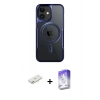 MARSİLYAN™- iPhone 12 Kılıf Yadigar Klasik Özel Seri - Siyah Bilvis 5in1 3D Magic Cam Ekran Koruyucu + Renkli Kamera Lens Koruma Cam - PE