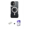 MARSİLYAN™- iPhone 12 Kılıf Yadigar Klasik Özel Seri - Siyah Bilvis 5in1 3D Magic Cam Ekran Koruyucu + Renkli Kamera Lens Koruma Cam - YL