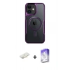 MARSİLYAN™- iPhone 12 Kılıf Yadigar Klasik Özel Seri - Siyah Bilvis 5in1 3D Magic Cam Ekran Koruyucu + Renkli Kamera Lens Koruma Cam - SI