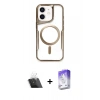MARSİLYAN™- iPhone 12 Kılıf Yadigar Klasik Özel Seri - Siyah Bilvis 5in1 3D Magic Cam Ekran Koruyucu + Kamera Lens Koruma Cam - SF