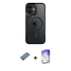 MARSİLYAN™- iPhone 12 Kılıf Yadigar Klasik Özel Seri - Siyah Bilvis 5in1 3D Magic Cam Ekran Koruyucu + Shine Kamera Lens Koruma Cam - SABE